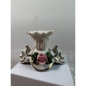 Vintage Porcelain‎ German Dresden Candle Holder 1960 Circa